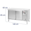 Szafa grzewcza podgrzewacz do talerzy 30-80 C 140 x 60 x 85 cm 2.4kW
