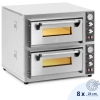 Piec do pizzy dwukomorowy z kamieniem szamotowym na 8 pizz śr. 25 cm 8400 W