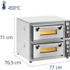 Piec do pizzy dwukomorowy z kamieniem szamotowym na 8 pizz śr. 25 cm 8400 W