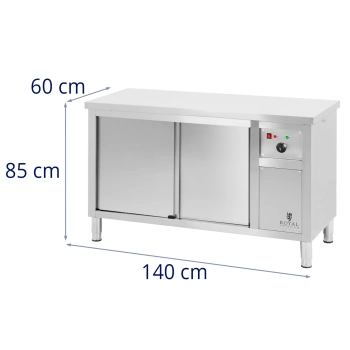 Szafa grzewcza podgrzewacz do talerzy 30-80 C 140 x 60 x 85 cm 2.4kW