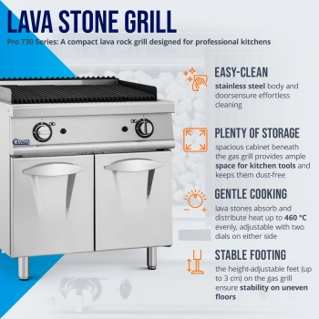 Grill lawowy na gaz propan / LPG / ziemny 2 x 8 kW 50-460 C