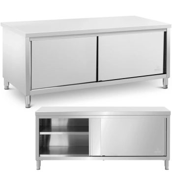 Stół gastronomiczny z szafką drzwi przesuwne 200 x 80 x 87 cm do 500 kg