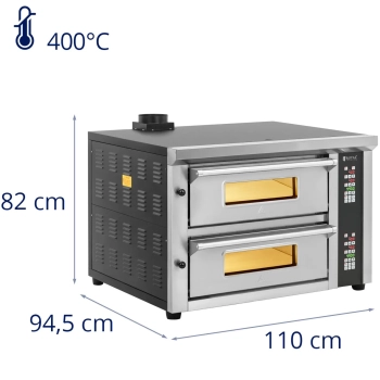 Piec do pizzy elektryczny z szamotem na 8 pizz śr. 33 cm 400 V 8400 W