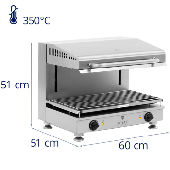 Opiekacz salamanader do zapiekanek pity z regulacją wysokości 60 cm 400 V 5000 W
