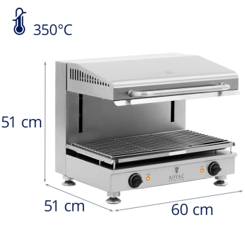 Opiekacz salamanader do zapiekanek pity z regulacją wysokości 60 cm 400 V 5000 W
