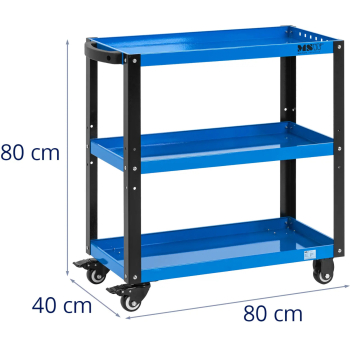 Wózek warsztatowy narzędziowy na kółkach 3 półki 70 x 38 cm STAL do 500 kg
