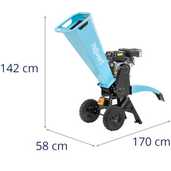 Rozdrabniacz rębak spalinowy do gałęzi krzewów śr. 6 cm 7 KM lej 245x248x935 mm