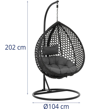 Fotel wiszący kosz kokon ogrodowy huśtawka wolnostojąca do 150 kg