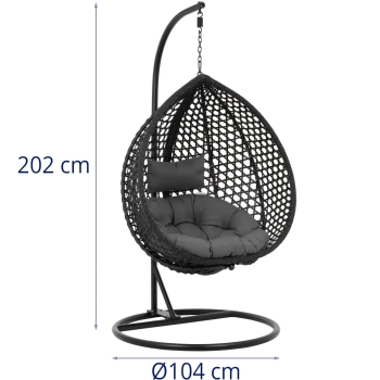 Fotel wiszący kosz kokon ogrodowy huśtawka wolnostojąca do 150 kg