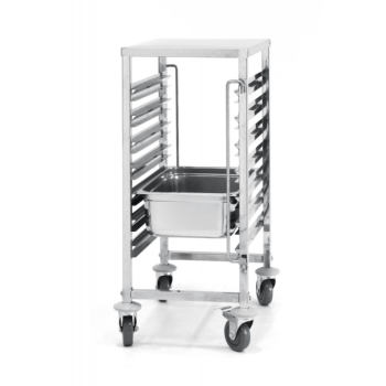 Wózek do transportu pojemników 7 x GN 1/1 z blatem roboczym - Hendi 810668