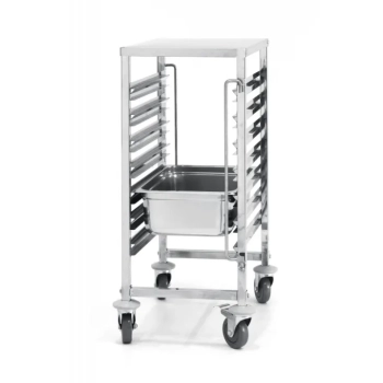 Wózek do transportu pojemników 7 x GN 1/1 z blatem roboczym - Hendi 810668