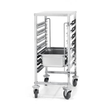 Wózek do transportu pojemników 7 x GN 1/1 z blatem roboczym - Hendi 810668