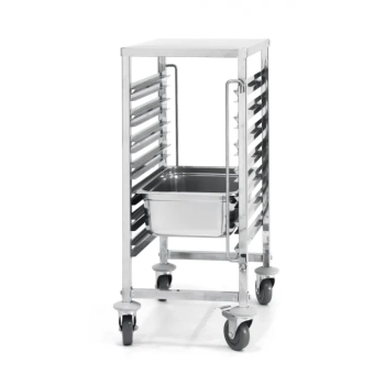 Wózek do transportu pojemników 7 x GN 1/1 z blatem roboczym - Hendi 810668