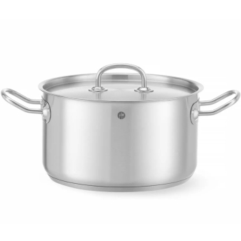 Garnek średni Kitchen Line z pokrywką 6 l śr. 240 x 135 mm - Hendi 836309