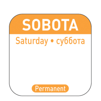 Naklejki food safety na pojemniki wielokrotnego użytku Sobota PL RU EN 1000 szt. Hendi 850121