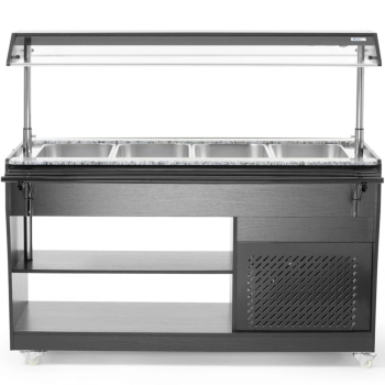 Bufet bar stół chłodniczy sałatkowy z oświetleniem daszkiem 4 pojemniki GN 1/1 2-10C 170 W