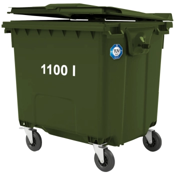 Kontener pojemnik na odpady śmieci komunalne PZH EN 840-2 DIN 1100L - zielony