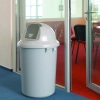Pojemnik kosz na śmieci z uchylną klapką PUSH szary 47L