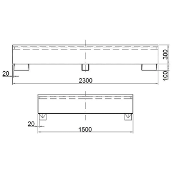 Wanna wychwytowa do zbiornika IBC paletopojemnika MAUZER 2 x 1000L - ocynkowana