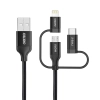 Kabel USB MFI Lightning USB Typ C micro USB 3w1 1.2 m czarny