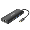 Stacja dokująca adapter hub USB Typ C 6w1 100W PD czarny