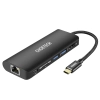 Stacja dokująca adapter hub USB Typ C 6w1 100W PD czarny