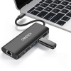 Stacja dokująca adapter hub USB Typ C 6w1 100W PD czarny