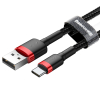 Wytrzymały elastyczny kabel przewód USB USB-C QC3.0 2A 2M czarno-czerwony