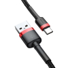 Wytrzymały elastyczny kabel przewód USB USB-C QC3.0 2A 2M czarno-czerwony