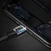 Wytrzymały kabel przewód w materiałowym oplocie USB Iphone Lightning 1.2M czarny
