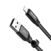 Płaski kabel przewód USB Iphone Lightning z uchwytem 2A 23CM czarny