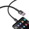 Wytrzymały Kabel przewód USB USB-C 40W Quick Charge 3.0 QC 3.0 1m szaro-czarny