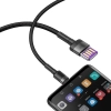 Wytrzymały Kabel przewód USB USB-C 40W Quick Charge 3.0 QC 3.0 1m szaro-czarny