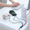 Kabel przewód USB 4w1 Iphone Lightning 2 x USB-C microUSB w nylonowym oplocie 3.5A 1.2m czarny