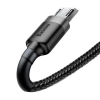 Wytrzymały nylonowy kabel przewód USB microUSB 2A 3M czarno-szary