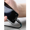 Wytrzymały nylonowy kabel przewód USB-C PD Iphone Lightning 18W QC3.0 1m czarny-szary
