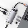 Wielofunkcyjny HUB 6w1 USB USB-C PD HDMI 3x USB 3.2 RJ45 Szary