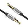 Yiven M30 przewód kabel audio stereo AUX 3.5 mm męski mini jack 1m srebrno-czarny