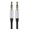 Yiven M30 przewód kabel audio stereo AUX 3.5 mm męski mini jack 1m srebrno-czarny