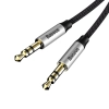 Yiven M30 przewód kabel audio stereo AUX 3.5 mm męski mini jack 1m srebrno-czarny