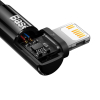 Kątowy kabel przewód Power Delivery z bocznym wtykiem USB-C Iphone Lightning 1m 20W czarny