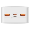 Bipow powerbank z szybkim ładowaniem 30000mAh kabel USB-A microUSB 0.25m biały