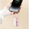 Powerbank 10000mAh Colorful Series 22.5W z kablami USB-C i Iphone Lightning różowy