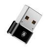 Mała przejściówka adapter wtyczka ze złącza USB-C na USB - czarny