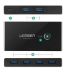 Switch box HUB przełącznik 4x USB 3.2 Gen 1 rozdzielacz USB na dwa komputery - czarny