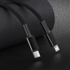 Kabel przewód do iPhone USB-C - Lightning szybkie ładowanie 20W 1m - czarny