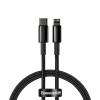 Kabel przewód do iPhone USB-C - Lightning szybkie ładowanie 20W 1m - cały czarny