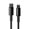 Kabel przewód do iPhone USB-C - Lightning szybkie ładowanie 20W 1m - cały czarny