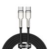 Przewód kabel USB-C - USB-C Cafule Metal Data Power Delivery 100W 2m - czarny