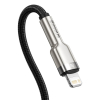 Przewód kabel iPhone USB-C - Lightning Cafule Metal Data Power Delivery 20W 1m - czarny